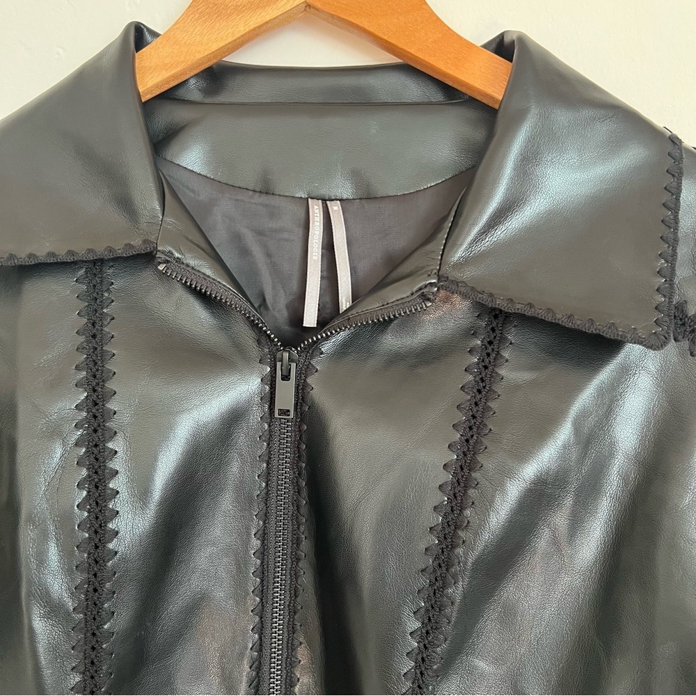 Anthroplogie The Freya Faux Leather Whip-Stitch Swing Jacket - Picture 6 of 9